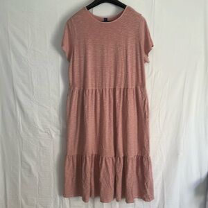 Old Navy Dusty Rose Tiered Midi Dress